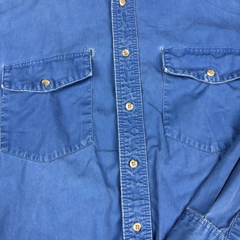 Vintage Wrangler Shirt Men's XL 16-34 X Long Tails Blue Button Up Work Western - Picture 5 of 13